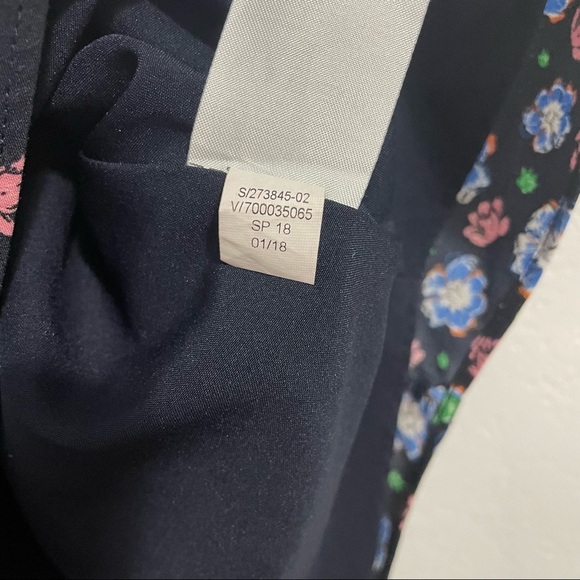 Banana Republic Blouse Tank Floral Sleeveless Navy Blue Womens XS - Picture 10 of 14